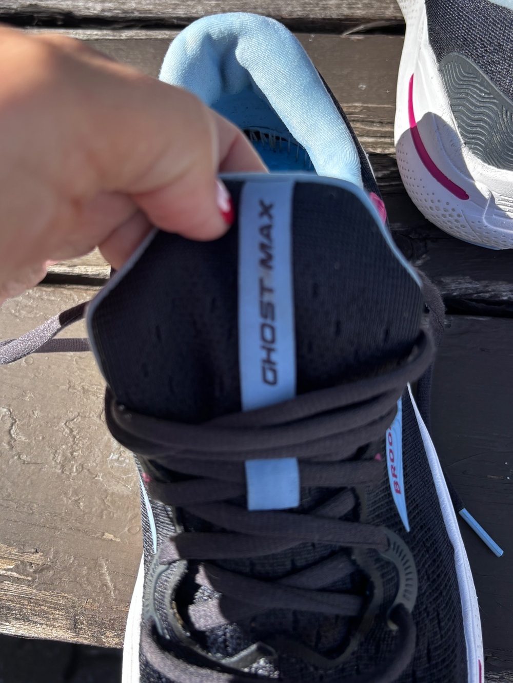Brooks Black Running Shoe with Light Blue and Pink Accents - Picture 7 of 9